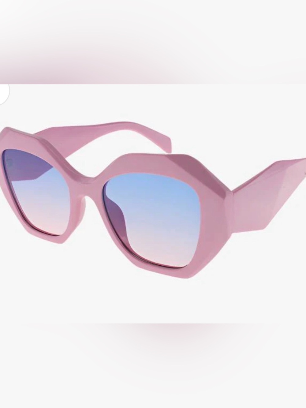 Bold Pink Geometric Women's Sunglasses with Gradient Blue Lenses